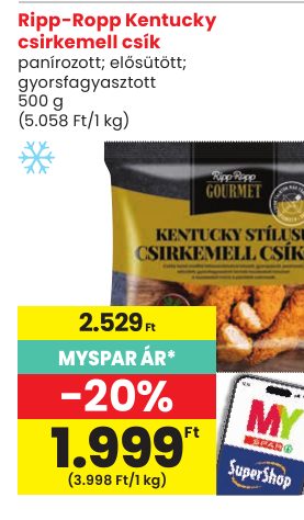 Ripp-Ropp Kentucky csirkemell csík
