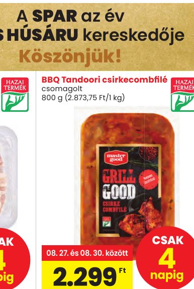 BBQ Tandoori csirkecombfi lé