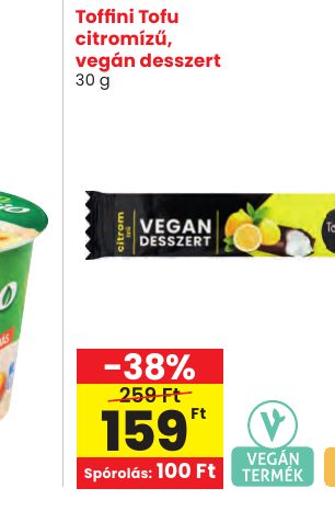 Toffi ni Tofu citromízű, vegán desszert