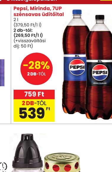 Pepsi, Mirinda, 7UP szénsavas üdítőital