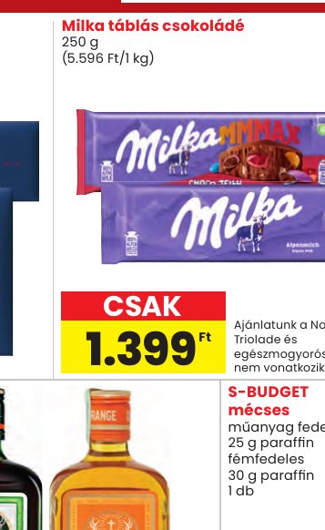 Milka táblás csokoládé