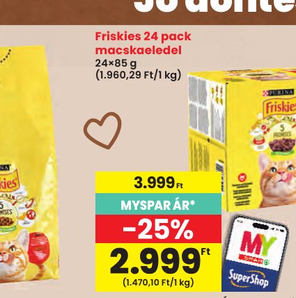 Friskies 24 pack macskaeledel