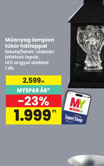 Műanyag lampion tükör hátlappal