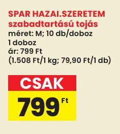 SPAR HAZAI.SZERETEM szabadtartású tojás