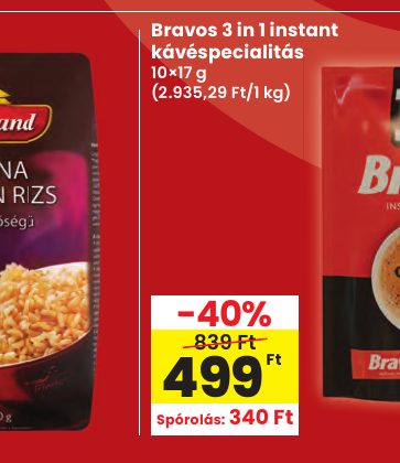 Bravos 3 in 1 instant kávéspecialitás