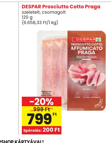 DESPAR Prosciutto Cotto Praga