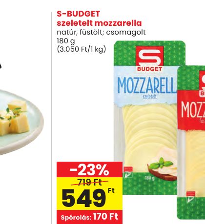 S-BUDGET szeletelt mozzarella