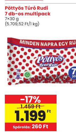 Pöttyös Túró Rudi 7 db-os multipack
