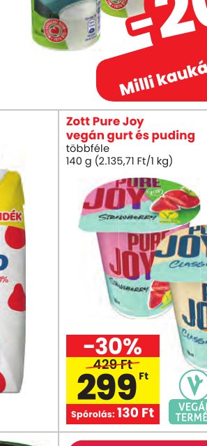 Zott Pure Joy vegán gurt és puding