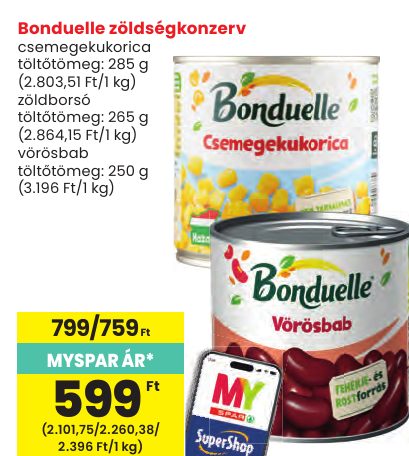 Bonduelle zöldségkonzerv