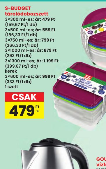 S-BUDGET tárolódobozszett