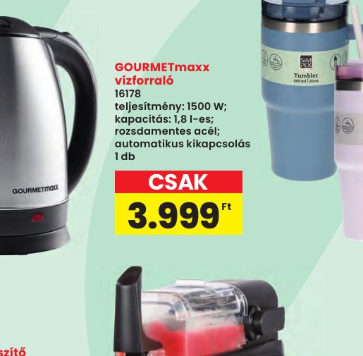 GOURMETmaxx vízforraló