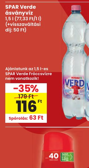 SPAR Verde ásványvíz