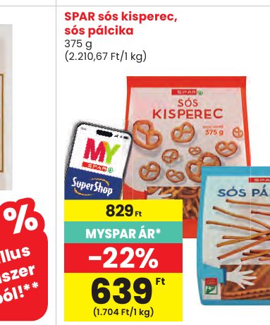 SPAR sós kisperec, sós pálcika