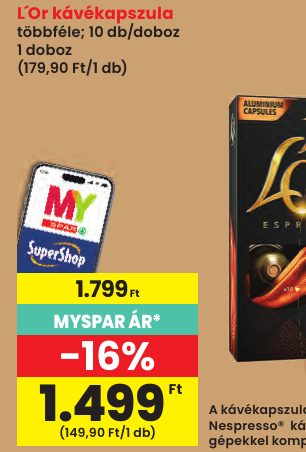L´Or kávékapszula