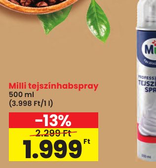 Milli tejszínhabspray
