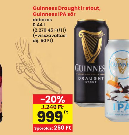 Guinness Draught ír stout, Guinness IPA sör