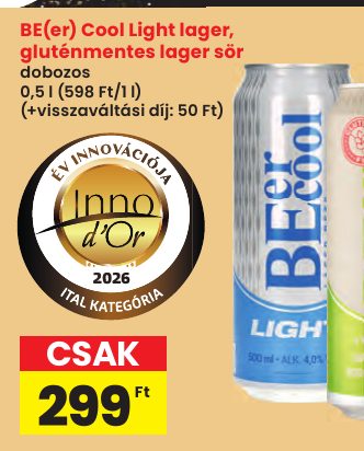 BE(er) Cool Light lager, gluténmentes lager sör