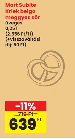 Mort Subite Kriek belga meggyes sör