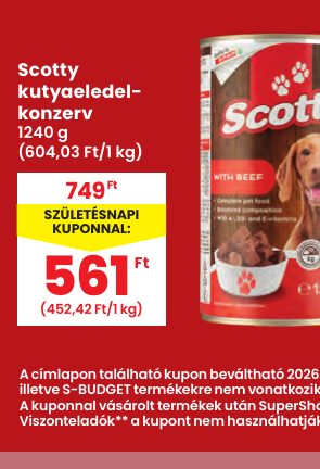Scotty kutyaeledel- konzerv