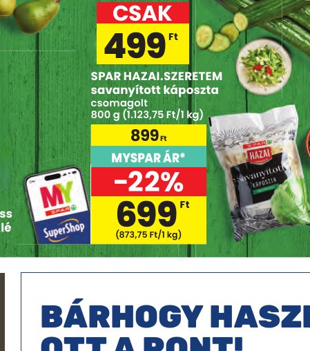 SPAR HAZAI.SZERETEM savanyított káposzta