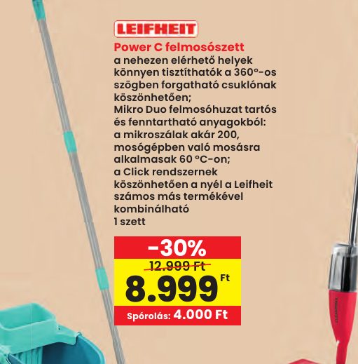 Power C felmosószett