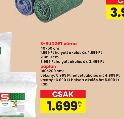 S-BUDGET párna