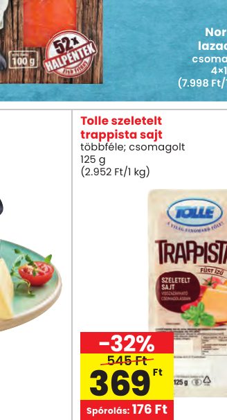 Tolle szeletelt trappista sajt