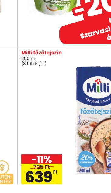 Milli főzőtejszín