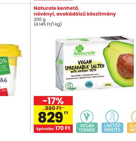 Naturale kenhető, növényi, avokádóízű készítmény