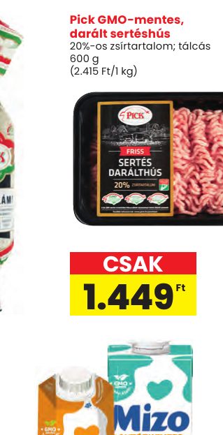 Pick GMO-mentes, darált sertéshús