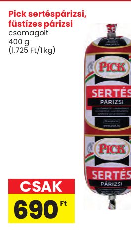 Pick sertéspárizsi, füstízes párizsi