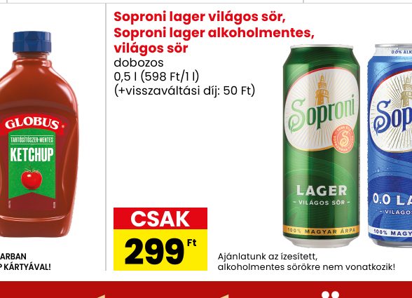 Soproni lager világos sör, Soproni lager alkoholmentes, világos sör
