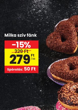 Milka szív fánk