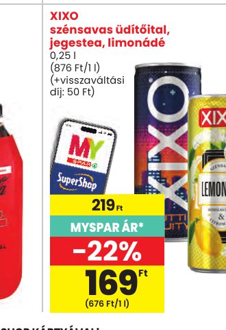 XIXO szénsavas üdítőital, jegestea, limonádé