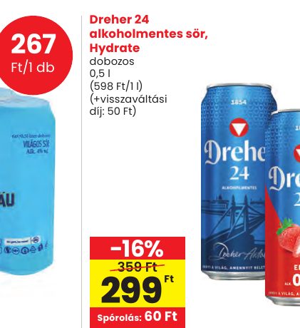 Dreher 24 alkoholmentes sör, Hydrate