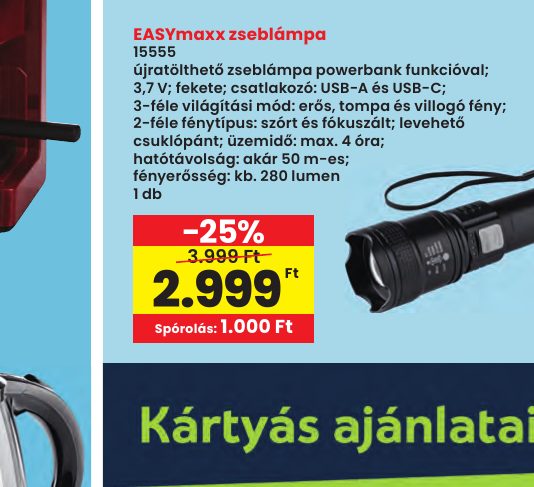 EASYmaxx zseblámpa