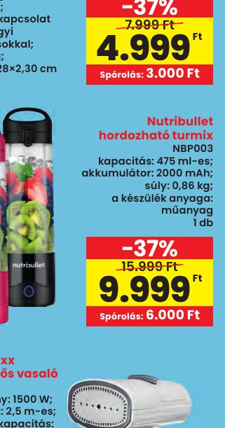 Nutribullet hordozható turmix