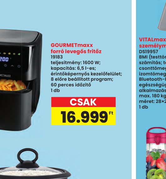 GOURMETmaxx forró levegős fritőz