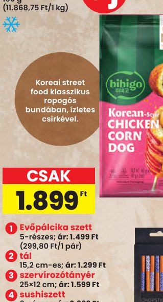 Koreai street food klasszikus ropogós bundában, ízletes csirkével.