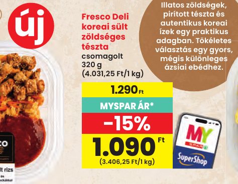 Fresco Deli koreai sült zöldséges tészta
