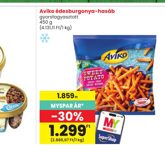 Aviko édesburgonya-hasáb