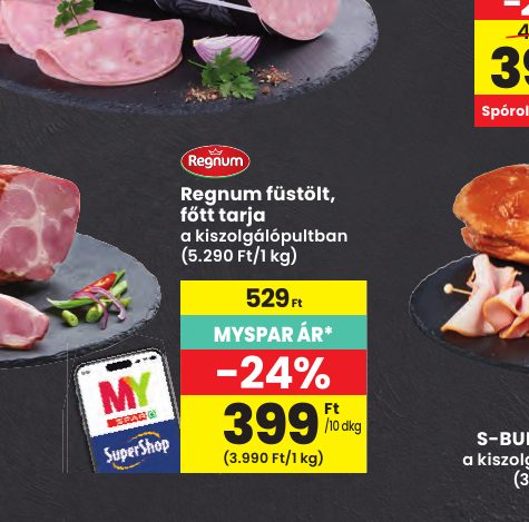 Regnum füstölt, főtt tarja