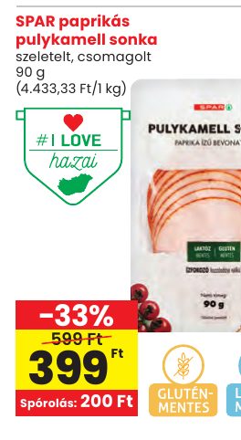SPAR paprikás pulykamell sonka