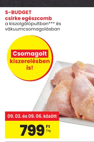 S-BUDGET csirke egészcomb