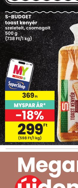 S-BUDGET toast kenyér