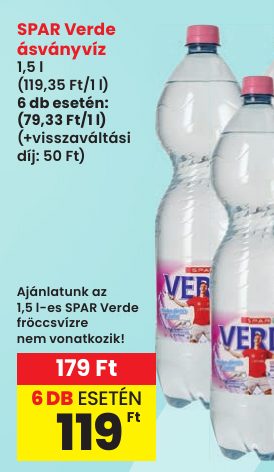 SPAR Verde ásványvíz