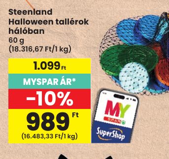 Steenland Halloween tallérok hálóban