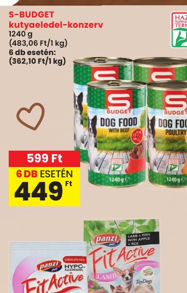 S-BUDGET kutyaeledel-konzerv