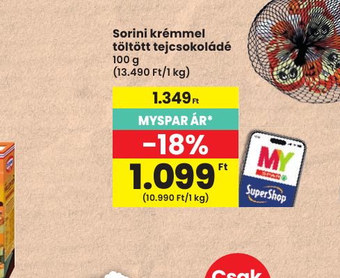 Sorini krémmel töltött tejcsokoládé